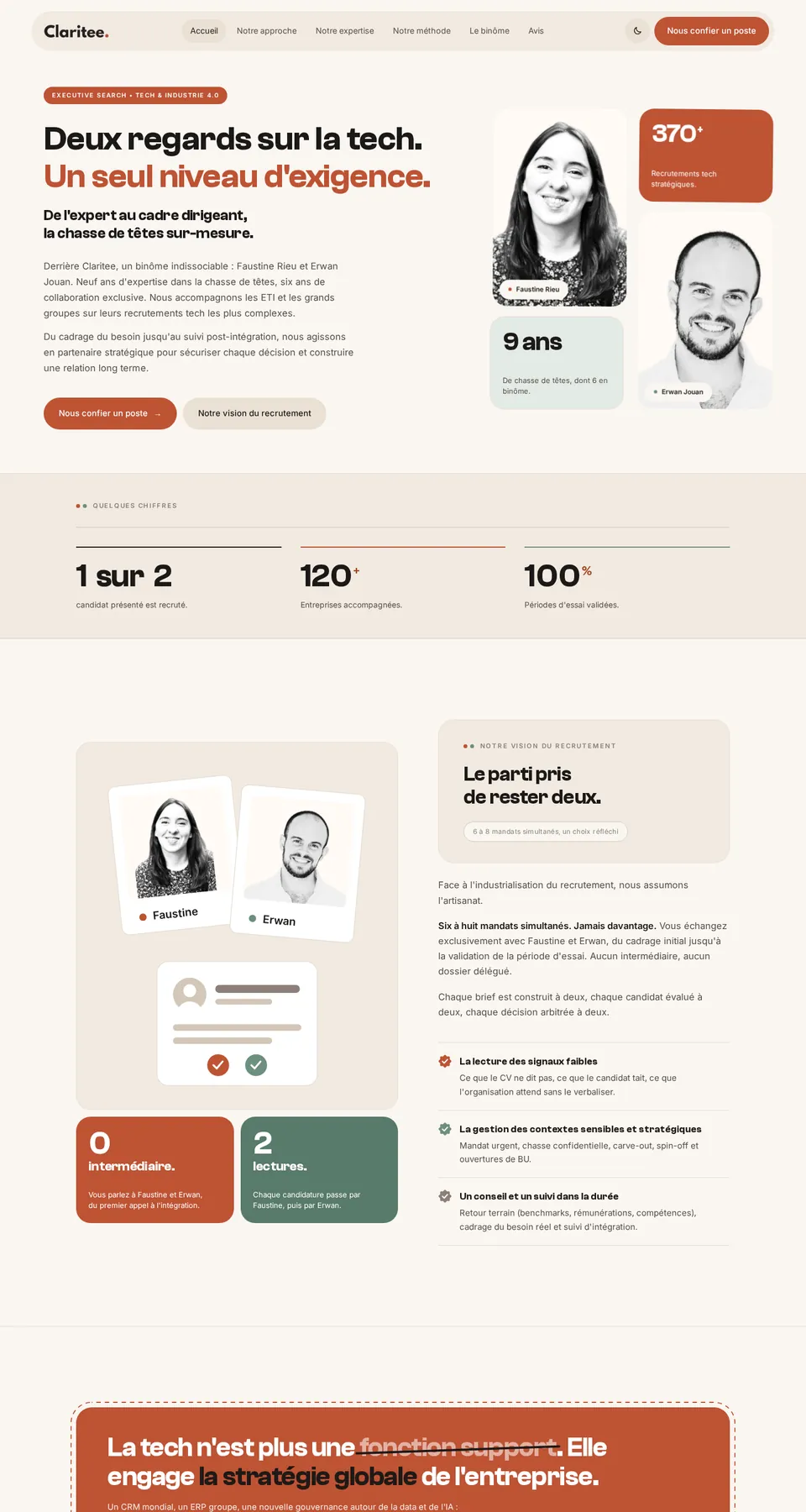 Claritee — refonte sur-mesure par THRPUB, page d'accueil