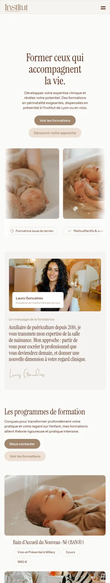 IFP Lyon — site vitrine sur-mesure par THRPUB, affichage mobile
