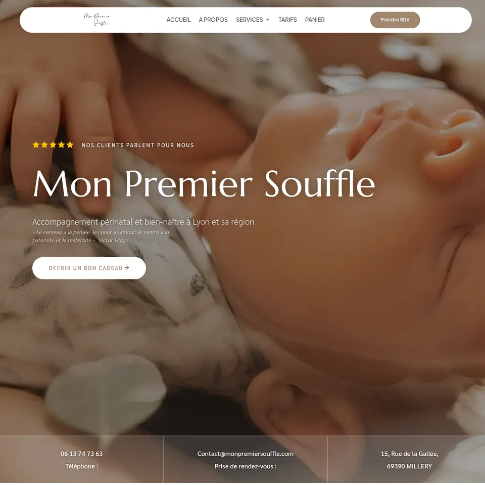 Mon Premier Souffle — refonte sur-mesure par THRPUB, page d'accueil