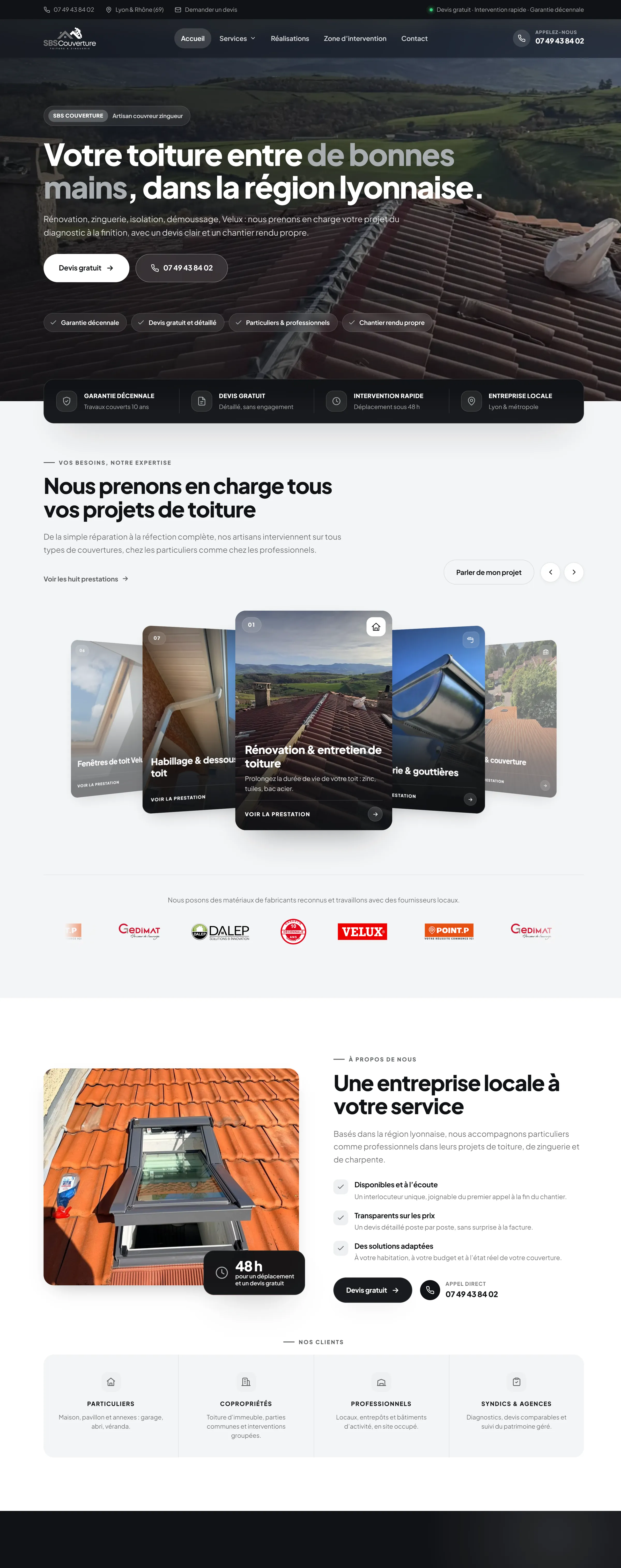 Site SBS Couverture